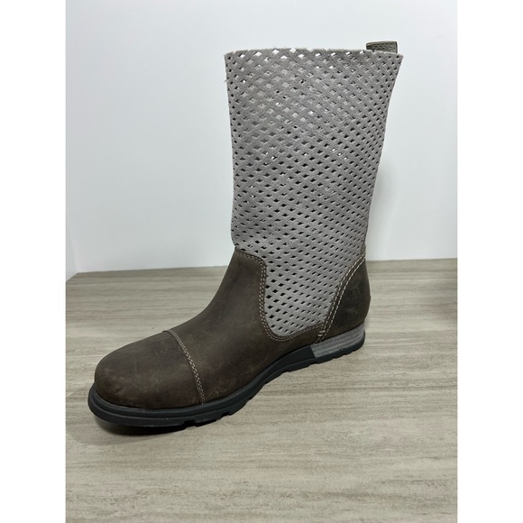 Sorel Major Pull On Boot Brown Leather Perforated Womens Sz 8 - Picture 6 of 9